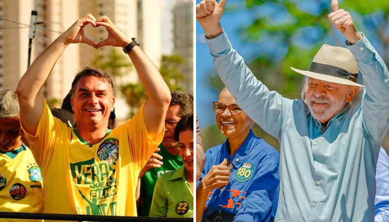 Real Time Big Data: Flávio Bolsonaro tem 46% e Lula, 45% no segundo turno